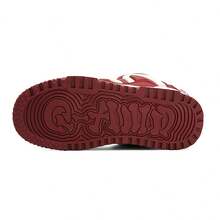 Women's Fashion Colorblock Platform Skateboard Shoes Ladies Casual Lace-Up Comfort Outdoor Sneakers Stylish Non Slip Breathable Walking Shoes - Burgundy - View 8