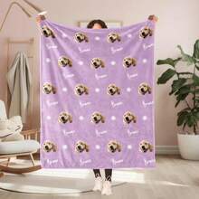 Custom Custom Dog Head Cover, Pet Blanket, Name Cover Photo, Commemorative Cover, Pet Photo Cover Cat Gift, Pet Gift - Multicolor - View 2