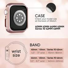 Stretchy Bands Compatible With Apple Watch Band And Case 40mm 44mm 41mm 45mm 42mm 46mm 38MM, Nylon Solo Loop Sport Straps Protective Cover With Screen Protector Compatible With IWatch Series 11 10 9 8 7 SE 6 5 4 3 2 1