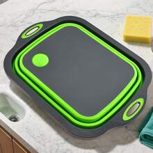 1 buc coș de scurgere pliabil, ustensilă de bucătărie multifuncțională, lavoar pliabil, găleată de chiuvetă de scurgere portabilă, tocator de chiuvetă din silicon încorporat pentru spălarea fructelor și legumelor