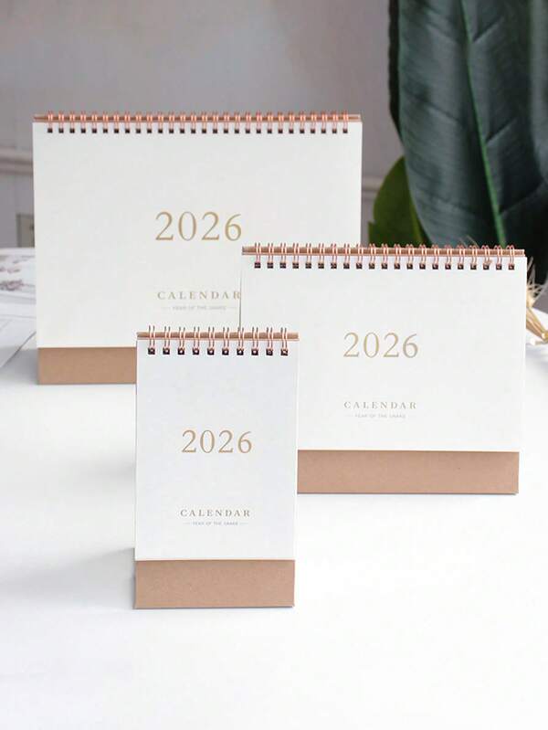 Calendário de mesa minimalista 2025-2026, decoração para mesa de escritório, novo planejador de calendário e caderno de notas, com múltiplas funções, como lembrete, registro e programação.