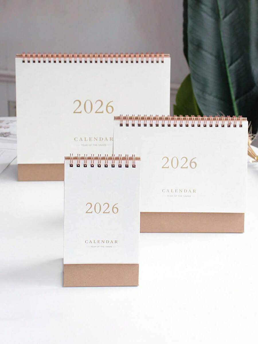 1PC Minimalist 2025-2026 Desk Calendar, Office Desktop Decoration, New Calendar Planner And Memo Notebook, With Multiple Functions Such As Reminder, Record, And Schedule. - Multicolor - View 1