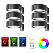 1/3/6 Stücke kabellose Metall Wandkunst LED Bildleuchten, mit magnetischer kabelloser Wandlampe, Lichterketten, Lampen, LED-Leuchten, Nachtlicht, Beleuchtung, Buchleuchte, LED-Leuchten für Räume - einstellbare Farbtemperatur, Timer, Fernbedienung und Taststeuerung - perfekt für Galerien, Treppen, Flure