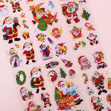 50 Pcs Random Santa Claus Style Bubble Stickers, 3D Cartoon Creative Self-Adhesive Graffiti Stickers, Suitable For Laptops, Luggage, Refrigerators, Student Reward Stickers, DIY For Phones, Laptops, Luggage, Refrigerator Stickers.