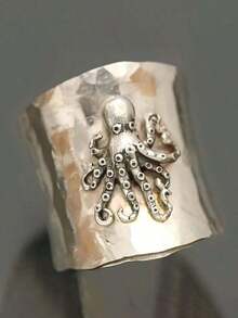 Retro Bohemian Fashion Ring, Simple Octopus Design, Exquisite Jewelry, Suitable For Daily Wear And Gift Choice (Suitable For Both Men And Women) - 彩色 - 查看 10