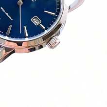 Orient Orologio meccanico da uomo completamente automatico, impermeabile, orologio meccanico da uomo, cinturino in pelle, quadrante blu RA-AC0F06L10B