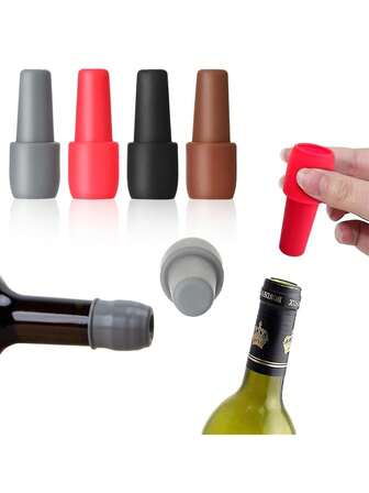 3/1pc 2025 新款葡萄酒塞，葡萄酒瓶塞硅胶葡萄酒瓶盖，可重复使用且牢不可破的密封盖，用于保持葡萄酒香槟新鲜家用，密封啤酒盖，厨房醋酱油瓶，苏打可乐葡萄酒保鲜盖，实用彩色葡萄酒塞，用于葡萄酒啤酒饮料瓶，食品储存