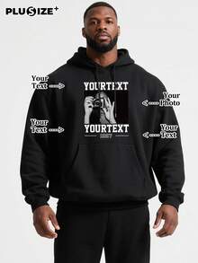 هودي أسود قابل للتخصيص بسحاب للأحجام الكبيرة، أضف أنماطك المفضلة وخطوطك لإنشاء ملابسك الشخصية المخصصة، كما يمكن تخصيصه للعائلة والأصدقاء. أنت تبدو رائعًا بالفعل! - الأسود - مشاهدة 1