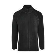 SIGNATURE Mens Zip Microfleece Tagless Jacket (Dark Black) - 咖啡棕 - 查看 2