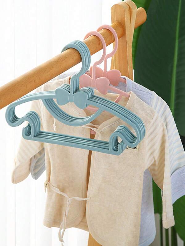40pcs/1pc Children's Clothing Hanger, Made Of PP Material, Newborn Clothes Hanger, Bowknot Wardrobe Storage Hanger, Sturdy , With Hooks, Suitable For Children Aged 0-10 Years Old, Essential Clothes Hanger And Clip For Home Storage