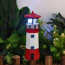Solar Outdoor Rotating Beacon LED Sensor Garden Courtyard Waterproof Decorative Iron Art Landscape Lawn Light