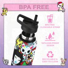 Official Tokidoki Unicorno 32oz Insulated Water Bottle With Straw, Stainless Steel Metal Vacuum Thermo Water Flask, Leak-Proof Double-Wall Vacuum Tumbler Cup Coffee Mugs For Gym Travel Work Shopping - 彩色 - 查看 4