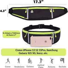 Cangurera Deportiva, Ri?onera Deportiva con 1 Botellas de Agua, Ri?onera Deportiva con Cinturón Regulable,Bolsillos de Auricular y Teléfono,correr,gimnasia,ciclismo,viajes y actividades al aire libre - albaricoque - Ver 4