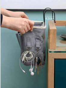 Milania Hanging Storage Organizer Bag - Multi-Pocket Bedside Hanging Basket For Phone, Books, Snacks - Fabric Dorm Room Clutter Organizer With Handles, Space Saving Storage Solution For Bedroom, College, Bunk Bed