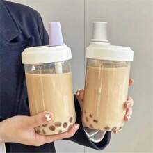 Cốc nhựa có ống hút dung tích lớn, được thiết kế dành cho học sinh, tiện lợi khi uống và chống vỡ. - Nhiều màu - Xem 1