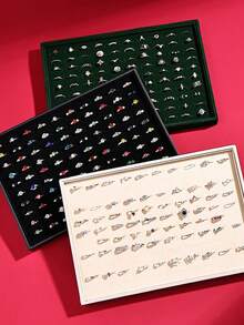 1 tavă de depozitare multifuncțională, cutie de bijuterii din catifea, tavă organizatoare pentru afișarea bijuteriilor cu separatoare detașabile, potrivită pentru toaletă, sertar, baie, dormitor, sufragerie, călătorii, birou, raft, ideală pentru casă, petrecere, nuntă, birou, cadou pentru prieteni, iubită, familie, profesor, coleg, Halloween, Crăciun