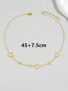 1 Stück 18K vergoldete Cut Out Stern Edelstahl Halskette für Frauen