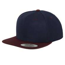 Classic Two Tone Snapback Cap (Navy/Maroon) - Navy Blue - View 1