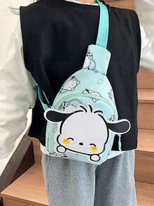 Sanrio Sanrio Cartoon Pattern Jade Dog Hello Kitty Melody Bolsa de Ombro Transversal Bolsa de Peito em Tecido Oxford Bolsa para Acessórios de Bebê