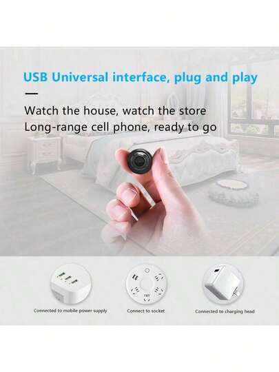Mini Wireless Home Bullet Hidden Camera, Network WiFi Security Monitoring USB Power Supply out Batteries, High Definition Night Vision Function, Motion Detection, Remote Control Through Mobile Phone, Easy To Install, Indoor Outdoor Pets, Elderly People Monitoring/Home/Recording/ ensics. view 11