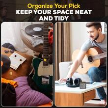 - Soporte para exhibicin de pas de guitarra, elegante organizador para entusiastas de la msica y msicos negro - inicial - Ver 7