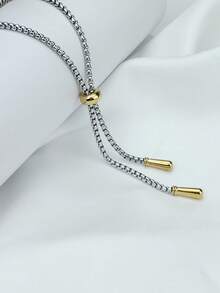 1 件时尚简约奢华 18K 镀金不锈钢 Y 形流苏项链，适合女性日常佩戴，送给家人、朋友、姐妹的情人节礼物 - 金色 - 查看 12