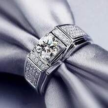 European And American Popular Men's  Diamond Ring - 金色 - 查看 2