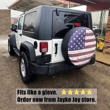Spare Tire Cover, Wheel Cover With American USA PVC Leather Waterproof Dust - Proof Universal Fit Trailer RV SUV Vehicle 15 Inch - 14 Inch - View 5