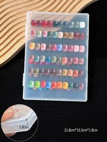 Large Capacity Transparent Visible Nail Polish Color Display Storage Box, Nail Gel Color Organizer, Dust-Proof Portable Fake Nail Accessories Storage Box - Transparent - View 8