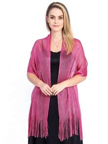 1pc Party/Banquet Silver Metallic Scarf/Shawl