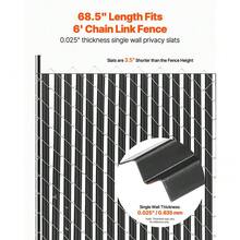 Privacy Slats For 6' High Chain Link Fence - Single-Wall Design With Bottom Lock - Enhance Security And Visual Appeal - Black - View 8