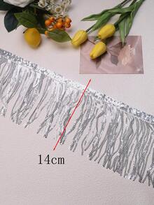 1码，10码，多种颜色可选。高品质电脑刺绣亮片流苏，适用于服装配饰、舞裙、肚皮舞裙、DIY刺绣工艺品，宽度：14厘米/5.5英寸 - 彩色 - 查看 8