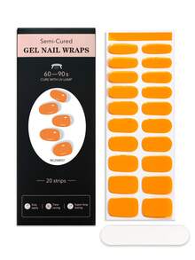 20 Stücke halb ausgehärtete Gel-Nagelfolien, bunte Regenbogen-Bonbon-Farbe/Dopamin-Farbe Kristall-Nagel-Aufkleber, selbstklebende Full-Wrap-Nagelkunst, müssen mit UV-Lampe verwendet werden, einfach anzubringen und zu entfernen, geeignet für Frauen und Mädchen für tägliche Party-DIY-Nagelkunst