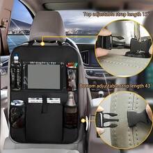 Car Backseat Organizer, Waterproof And Durable Car Seat Organizer Kick Mats Muti-Pocket Back Seat Storage Bag With Touch Screen Tablet Holder