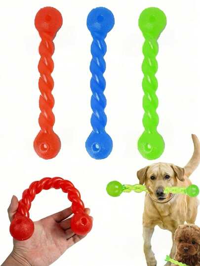 狗狗咀嚼玩具 - 咀嚼球和牙棒 - 适用于拉布拉多、金毛、柯基犬 - 训练和清洁牙齿