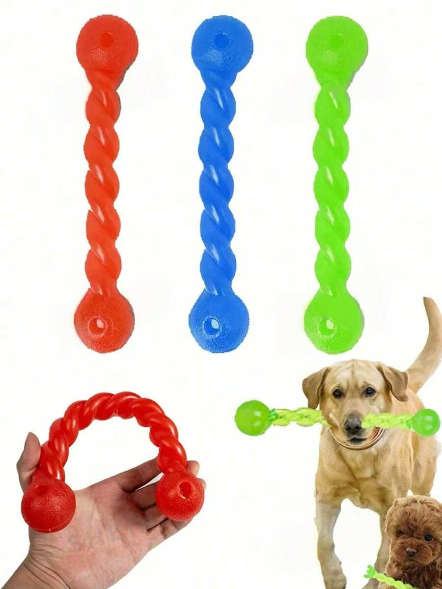 Dog Chew Toys - Chew Ball And Dental Stick - For Labrador, Golden Retriever, Corgi - Training And Teeth Cleaning - Multicolor - View 1
