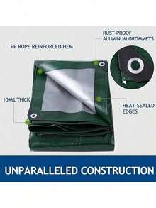 1 pieza Lona multiusos impermeable, con ojales reforzados, adecuada para cubiertas de camiones, uso al aire libre, camping y accesorios para tiendas de campaña, protección impermeable, sombra contra la lluvia, resistente al desgarro, bordes reforzados, ojales a prueba de óxido, ideal para protección solar al aire libre y uso agrícola, hecha de material de PE, totalmente impermeable, tela impermeable duradera para camping, disponible en varios colores y tamaños