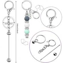24 件可拆卸串珠钥匙扣配件 - DIY 创意手工钥匙扣装饰 | 可调节混色钥匙扣配件 | 简约时尚女士珠宝用品 | 定制礼品（4 色组合） - 鏈條鑰匙扣 - 查看 5