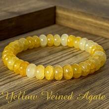 1 Bohemian Style Yellow Crystal Beaded Bracelet - Fashionable And Vintage, Daily Wear Or Women's Gift, Universal Accessories For All Seasons, Gift Bracelet | Vintage Style Bracelet | Smooth Texture Beads, Crystal Bracelet - 黃瑪瑙 - 查看 1