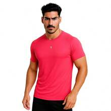 Make Peace Camisa Masculina Lisa Básica para Treinos com Tecido Dry Fit UV - Macia e Suave ao Toque