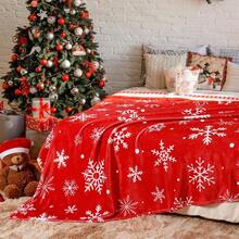 Weihnachts-Überwurf Decke Rot Weiß Schneeflocke Decken Ultra Weich Flanell Fleece Bettüberwurf Weihnachten Winter Feiertag Überwurf Warm Kuschelig Flauschig Plüsch Decken Leicht Hütten Überwurf für Sofa Couch