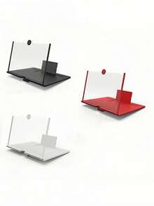 1pc 12-Inch Mobile Screen Amplifier, Providing High-Definition Amplification And Better Eye Protection! The Curved Screen Design Offers A Wide Field Of Vision, Which Is Suitable For Children To Watch As Well; It Comes With A Lazy-Person Mobile Phone Stand