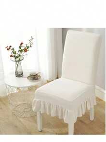 Dining Chair Covers Stretch Parsons Chair Slipcover With Skirt Chair Covers For Home Dining Room Restaurant Banquet - 白色 - 查看 1