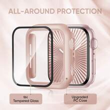 Stretchy Bands Compatible With Apple Watch Band And Case 40mm 44mm 41mm 45mm 42mm 46mm 38MM, Nylon Solo Loop Sport Straps Protective Cover With Screen Protector Compatible With IWatch Series 11 10 9 8 7 SE 6 5 4 3 2 1