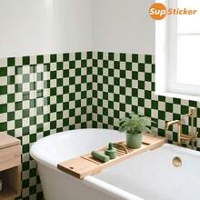 12 pièces/set, 30x30cm Autocollants muraux décoratifs à motif écossais bicolore 2D plat. Matériau PVC auto-adhésif amovible, imperméable et facile à nettoyer. Convient pour les murs de carrelage, le salon, la chambre, la cuisine, la salle de bain et autres surfaces murales plates. Décoration murale, décoration de pièce