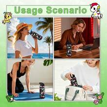 Official Tokidoki Unicorno 32oz Insulated Water Bottle With Straw, Stainless Steel Metal Vacuum Thermo Water Flask, Leak-Proof Double-Wall Vacuum Tumbler Cup Coffee Mugs For Gym Travel Work Shopping - 黑色 - 查看 5