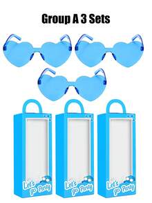 1/4/12/20 件时尚可爱无框心形眼镜，风格有趣，适合派对、海滩、运动、圣诞节、新年装饰 - 多色 - 查看 14