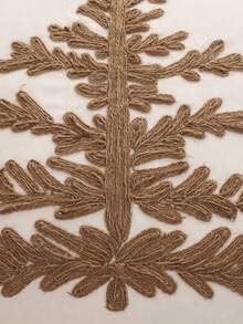 1pc/2pcs Christmas Decorative Pillow Cover, Christmas Tree Canvas Rope Embroidery, Winter Living Room Sofa Bedroom Holiday Gift - Mocha Brown - View 6
