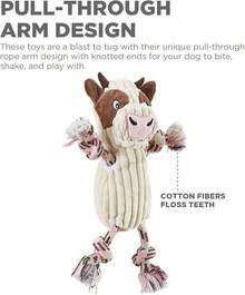 Outward Hound Ranch Roperz Cow Plush Squeaky Dog Toy - 牧場羅珀茲牛 - 查看 6