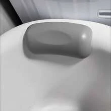 1 pieza Almohada de descanso para bañera de spa con malla 3D, con ventosas, cojín antideslizante para el cuello y la espalda para el baño del hogar - Gris - Ver 3